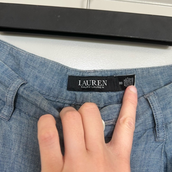 Lauren Ralph Lauren chambray Wide leg trousers - Picture 3 of 4